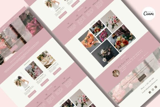 Pink Canva Website Template - Social Canvas