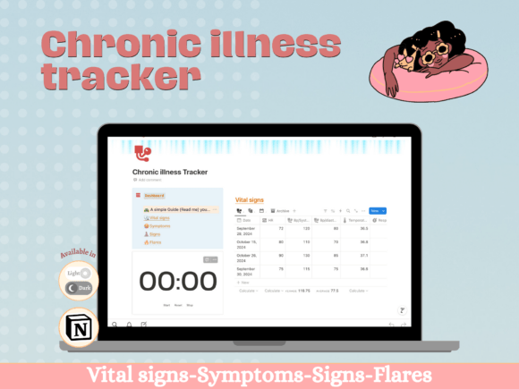 Notion Chronic Illness Tracker (MRR) - Social Canvas