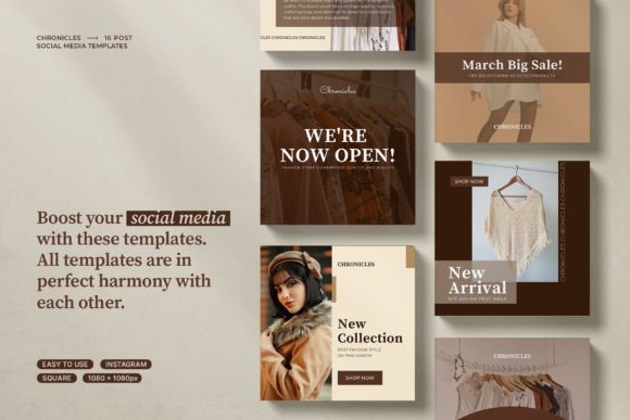 Chronicles Social Media Kit – Stylish Instagram & Marketing Designs (MRR) - Social Canvas