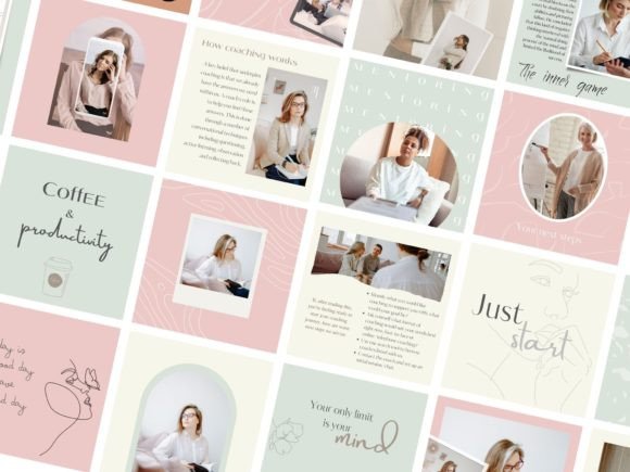 Instagram Coach Templates – Editable Social Media Kit for Business (MRR) - Social Canvas