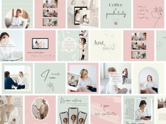 Instagram Coach Templates – Editable Social Media Kit for Business (MRR) - Social Canvas