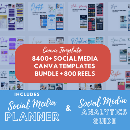 8400+ Canva Social Media Templates + 800 Faceless Reels – PLR Marketing Bundle with Planner & Analytics Guide (MRR)