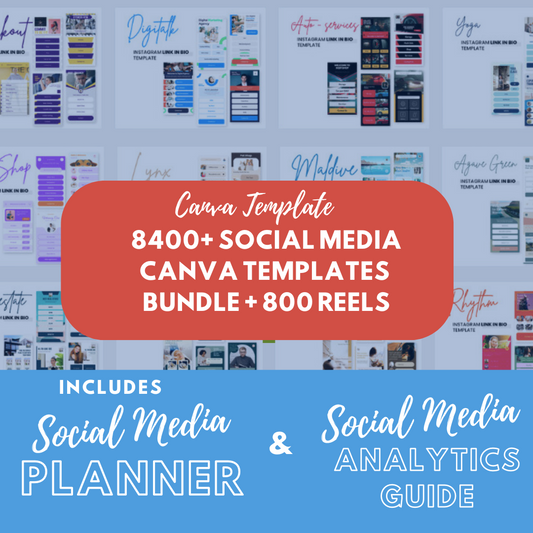8400+ Canva Social Media Templates + 800 Faceless Reels – PLR Marketing Bundle with Planner & Analytics Guide (MRR)