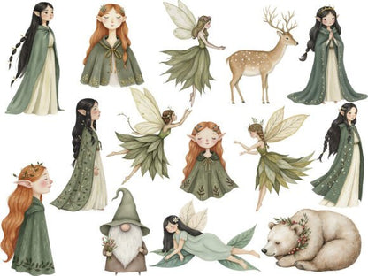 Cozy Magic Fairy Forest Witch Clipart - Social Canvas