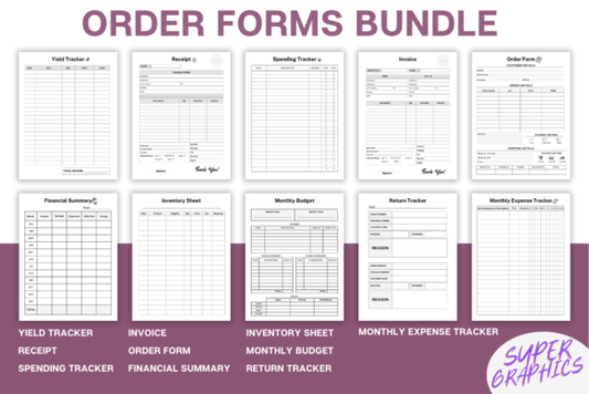 Crafter's Business Order Form Bundle – Printable Templates for Custom Orders & Tracking - Social Canvas