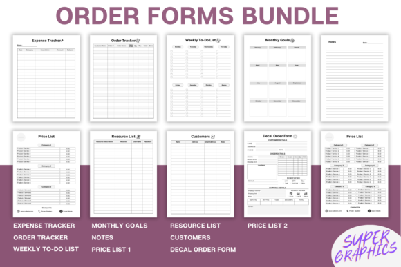 Crafter's Business Order Form Bundle – Printable Templates for Custom Orders & Tracking - Social Canvas
