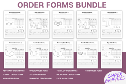 Crafter's Business Order Form Bundle – Printable Templates for Custom Orders & Tracking - Social Canvas
