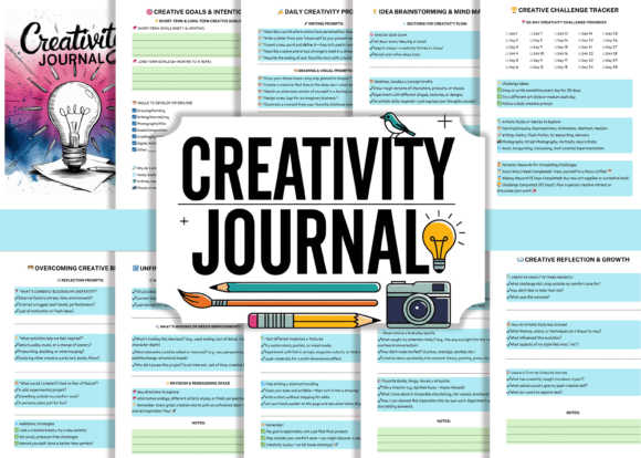 Creativity Journal – Printable Artistic Expression & Idea Generation - Social Canvas