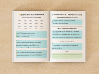 Creativity Journal – Printable Artistic Expression & Idea Generation - Social Canvas