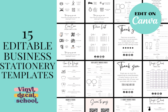 Cricut Business Stationery Bundle – Editable Templates for Branding & Packaging - Social Canvas