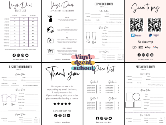 Cricut Business Stationery Bundle – Editable Templates for Branding & Packaging - Social Canvas
