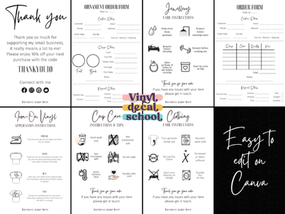 Cricut Business Stationery Bundle – Editable Templates for Branding & Packaging - Social Canvas