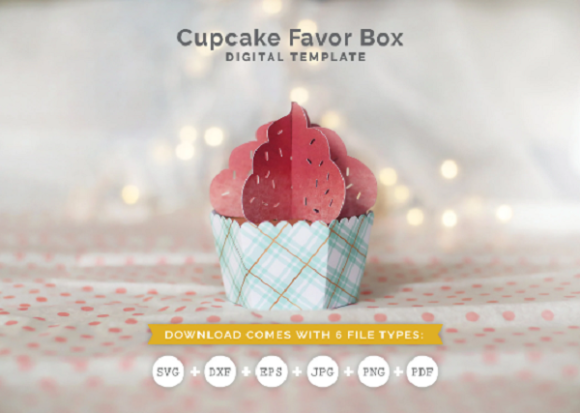 Cupcake Favor Box Template – DIY Printable & SVG Cutting File (MRR) - Social Canvas