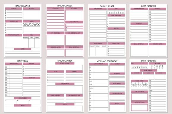 Daily Planner Printable – Minimalist PDF for Productivity & Time Management (MRR) - Social Canvas