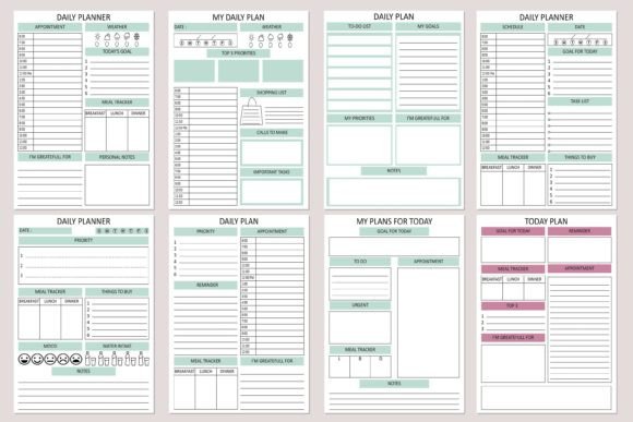 Daily Planner Printable – Minimalist PDF for Productivity & Time Management (MRR) - Social Canvas
