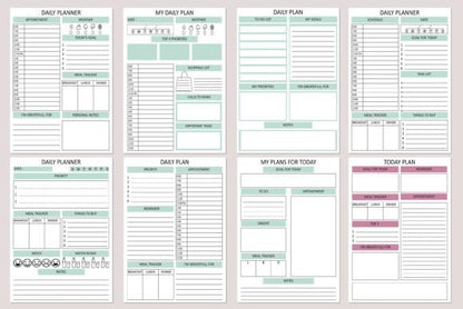Daily Planner Printable – Minimalist PDF for Productivity & Time Management (MRR) - Social Canvas
