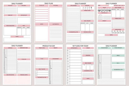 Daily Planner Printable – Minimalist PDF for Productivity & Time Management (MRR) - Social Canvas