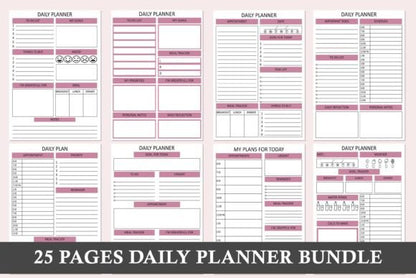 Daily Planner Printable – Minimalist PDF for Productivity & Time Management (MRR) - Social Canvas
