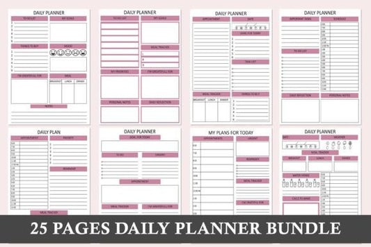 Daily Planner Printable – Minimalist PDF for Productivity & Time Management (MRR) - Social Canvas