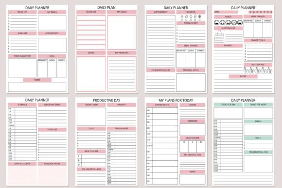 Daily Planner Printable – Minimalist PDF for Productivity & Time Management (MRR) - Social Canvas