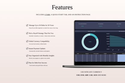 Debt Payoff Tracker – Excel & Google Sheets Template for Snowball & Avalanche Methods - Social Canvas