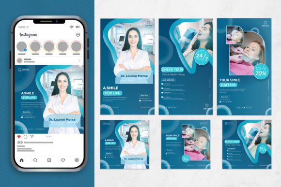 Dental Clinic Social Media Templates – Editable Canva Kit for Dentists & Orthodontists (MRR) - Social Canvas