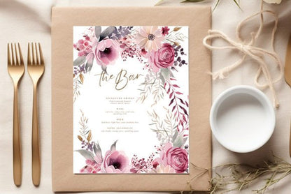 Blush Pink Watercolor Flowers – Digital Clipart for Wedding & DIY Projects (MRR) - Social Canvas
