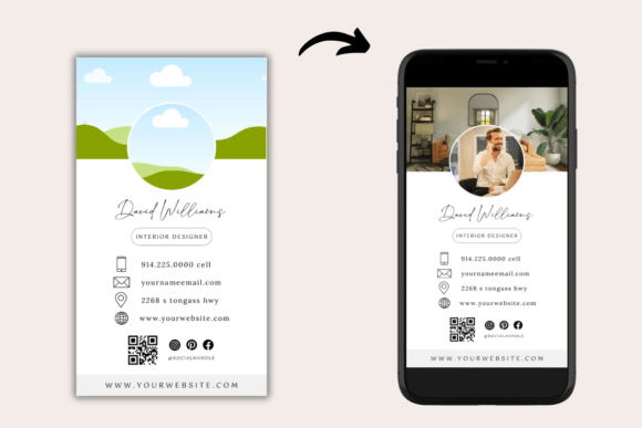 Editable Digital Business Card Template – Canva Design for Professionals & Entrepreneurs - Social Canvas