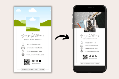 Editable Digital Business Card Template – Canva Design for Professionals & Entrepreneurs - Social Canvas