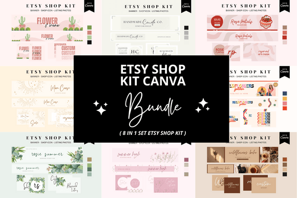 Etsy Shop Branding Kit – 8-in-1 Canva Templates for Banners, Logos & More - Social Canvas