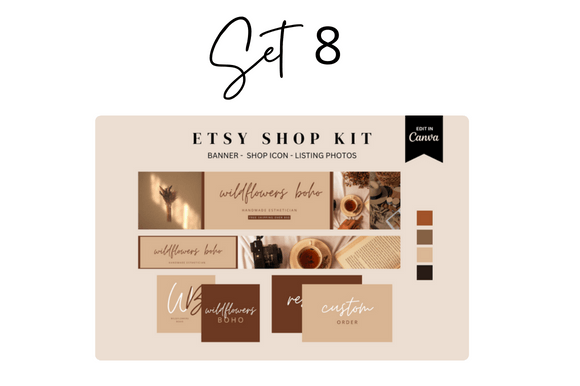 Etsy Shop Branding Kit – 8-in-1 Canva Templates for Banners, Logos & More - Social Canvas