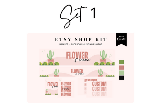 Etsy Shop Branding Kit – 8-in-1 Canva Templates for Banners, Logos & More - Social Canvas