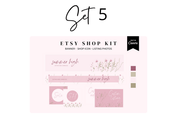 Etsy Shop Branding Kit – 8-in-1 Canva Templates for Banners, Logos & More - Social Canvas