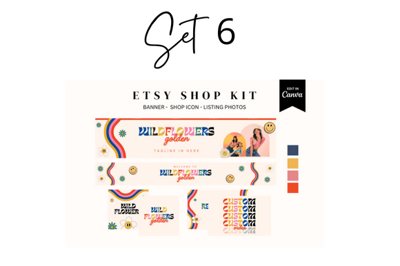 Etsy Shop Branding Kit – 8-in-1 Canva Templates for Banners, Logos & More - Social Canvas