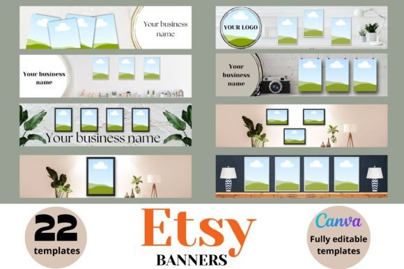 Etsy Banner Template , Printable Mockup - Social Canvas