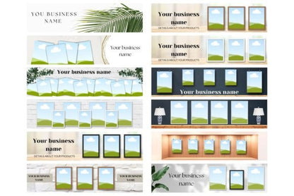 Etsy Banner Template , Printable Mockup - Social Canvas