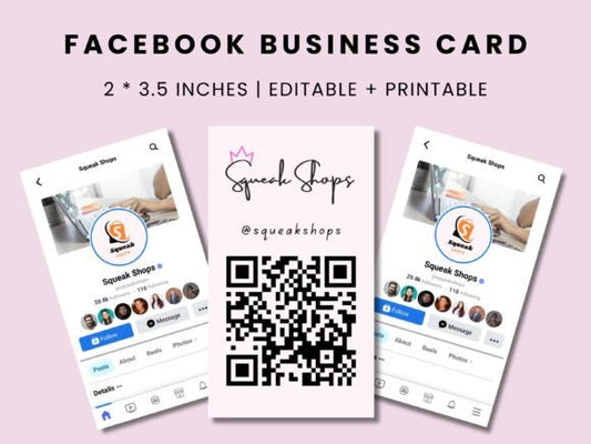 Facebook Business Card Canva Template – Editable Digital Contact Card for Entrepreneurs - Social Canvas