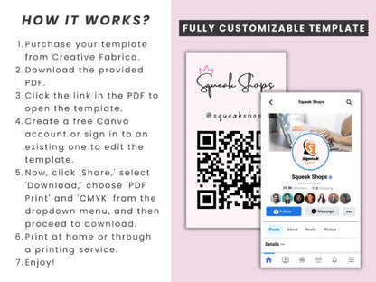 Facebook Business Card Canva Template – Editable Digital Contact Card for Entrepreneurs - Social Canvas