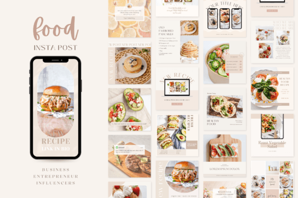 Restaurant & Food Social Media Templates – Canva & PSD Kit (MRR) - Social Canvas