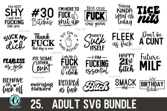 Funny Adult SVG Bundle – Sarcastic & Rude Quotes for Cricut & Silhouette (MRR) - Social Canvas
