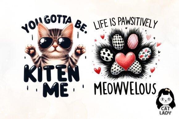 Cat Lover Sublimation Bundle – Funny Feline Quote PNGs for DIY Crafts (MRR) - Social Canvas