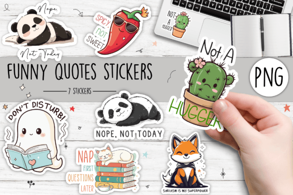 Funny Quote Sticker Bundle – SVG & PNG Files for Cricut, Planners & Crafts - Social Canvas