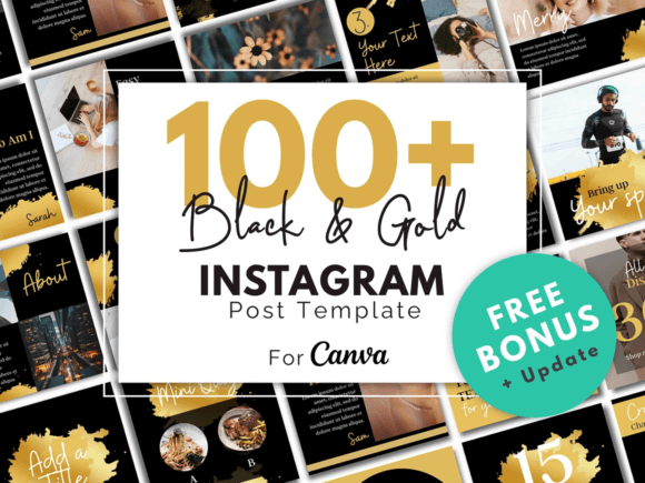 Gold Canva Social Media Template - Social Canvas