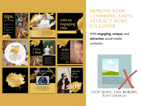 Gold Canva Social Media Template - Social Canvas