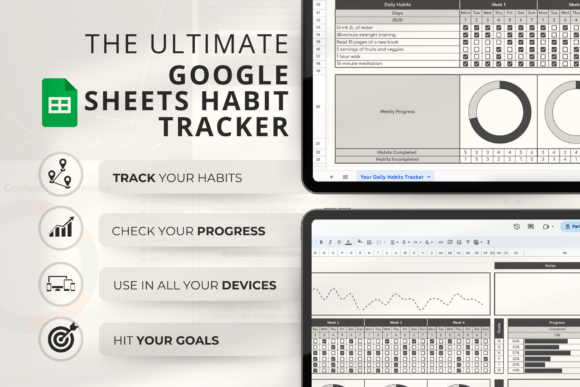 2025 Habit Tracker – Google Sheets Template for Daily & Monthly Goals (MRR) - Social Canvas
