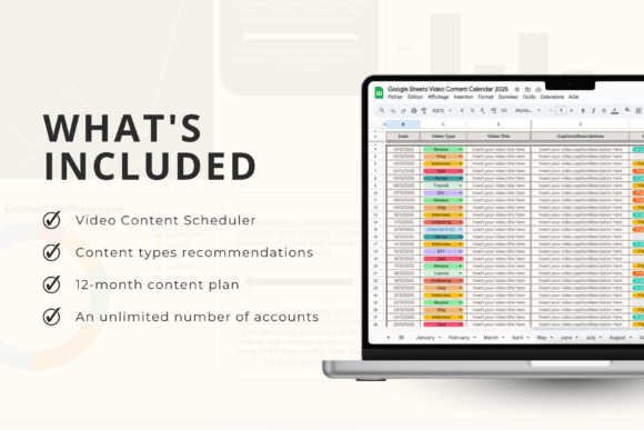 Video Content Calendar Template (Google Sheets)