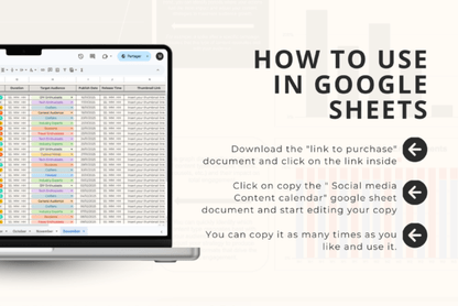 Video Content Calendar Template (Google Sheets)