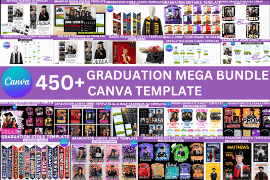 Graduation Bootleg Bundle – Editable Canva Templates for Shirts, Flyers & More - Social Canvas