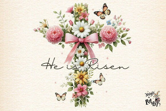 Watercolor He Is Risen Easter Clipart (PNG) (MRR) - Social Canvas