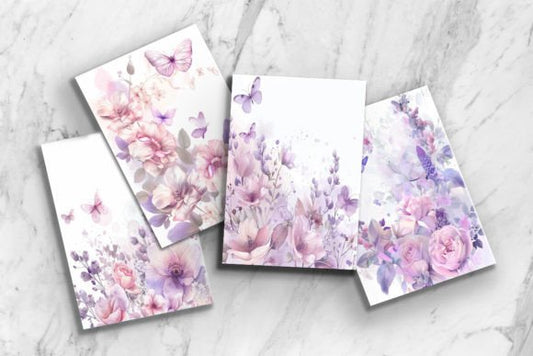 Lavender Flowers Butterfly Backgrounds - Social Canvas